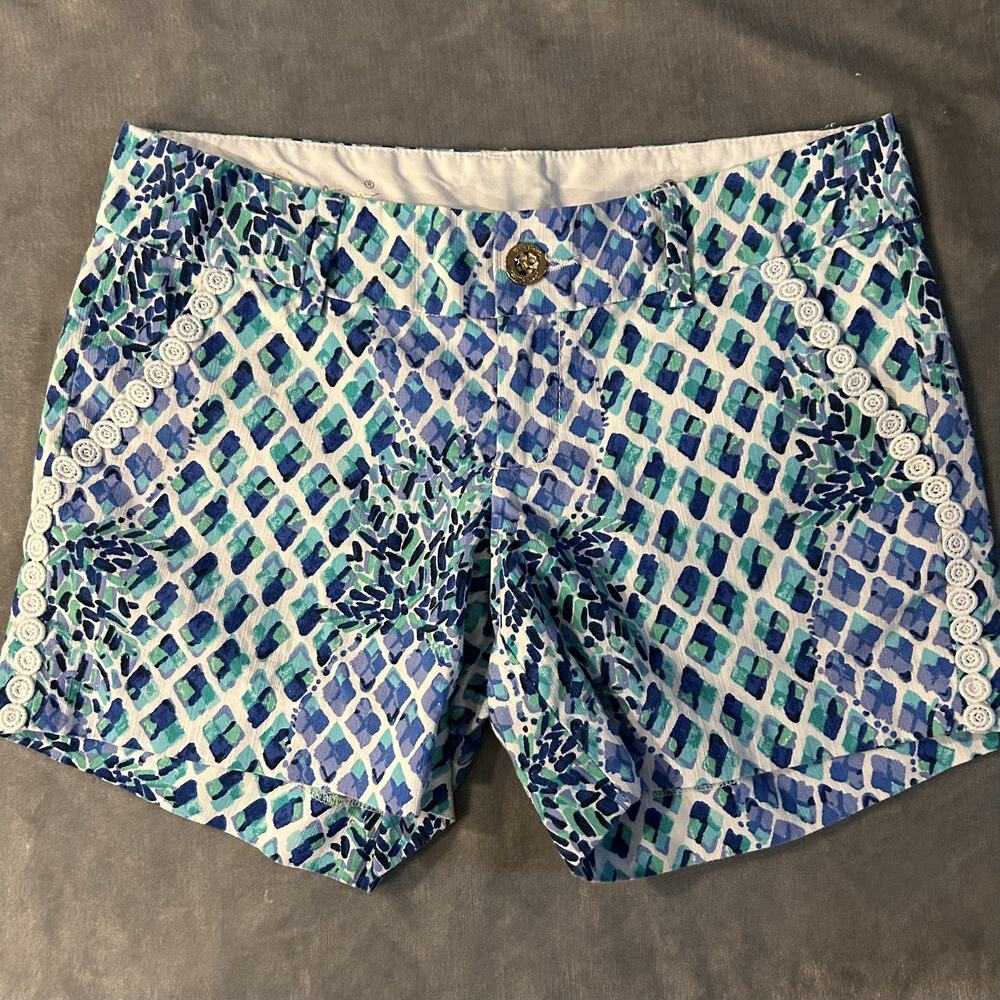 Lilly Pulitzer The Callahan Short Womens Size 0 Blue Chino Preppy Classic
